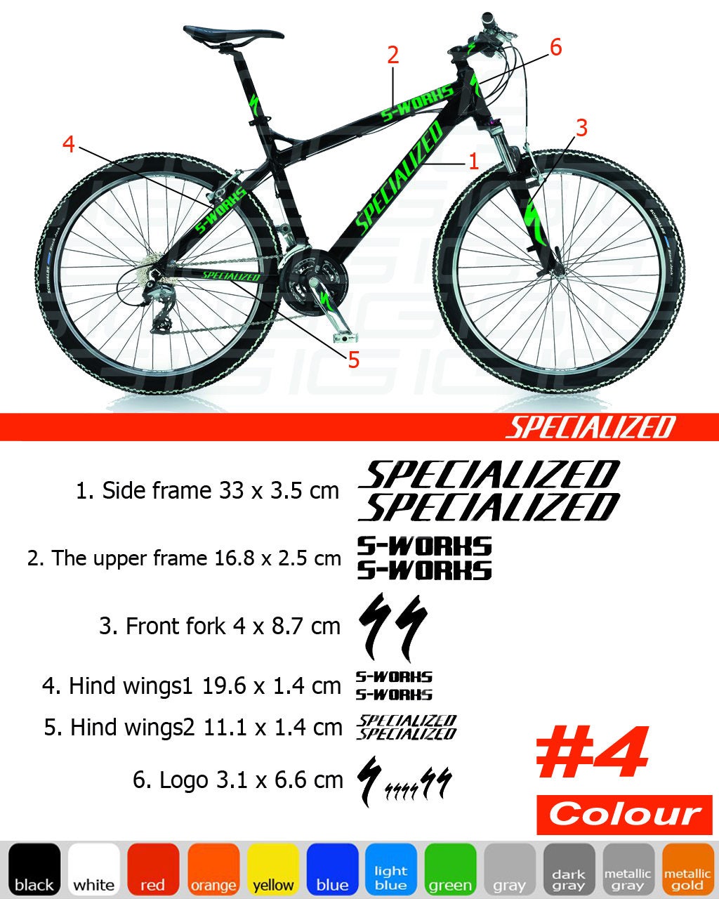 SPECIALIZED Bike Frame Sticker/Autocollant