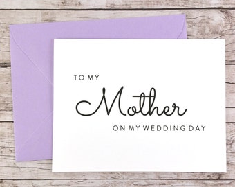 To My Mother On My Wedding Day Card, Mom Card, Wedding Day Card, Mother of the Bride, Mother of the Groom - (FPS0016)