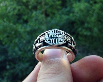 Ring Harley Davidson.Silver ring.Man's Ring.Biker ring.