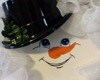 Winter Wreath, Snowman, Christmas, Door Wreath, Wall decorations
