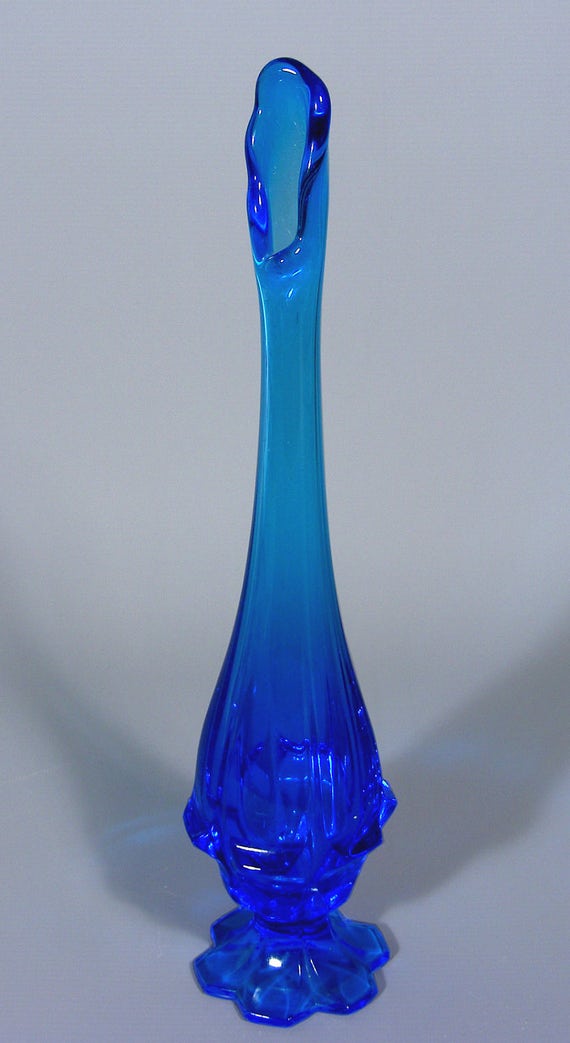 Glass Vase Art Glass Blue Bud Vase Fenton Glass Vase