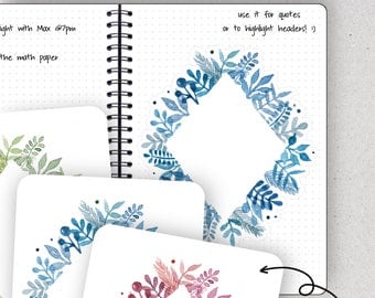 Flower Stickers, Flower Border - Journalspiration Bullet Journal Planner Stickers - 3 colors and 2 sizes