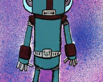 I come in peace… - original art - monster - spaceman - illustration