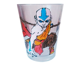 Mug,Hand painted glass mug, Birthday gift, Boys gift,Avatar-the last airbender