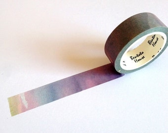 Watercolour Washi Tape, planner supplies, japanese masking tape, rainbow washi tape, pretty washi tape, gift wrapping tape, colourful tape