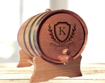 Personalized Whiskey Barrel, Oak Barrel, Groomsmen Gift Father's Day Gift, Engraved Whiskey Barrel, Wine Barrel, Wood Barrel, Mini Barrel