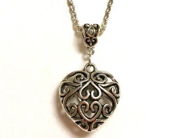 Heart Necklace- 925 Sterling Silver Chain