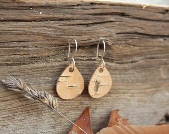 Real Birch Bark Earrings FREE SHIPPING