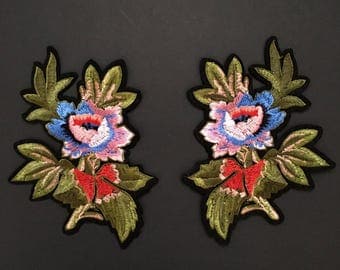 Iron on patch-Embroidery Patch-Gucci Style Patch-Patches-Rose Patch-Flower Applique-Flower Embroidery-Rose Embroidery-Gucci Inspired Patch