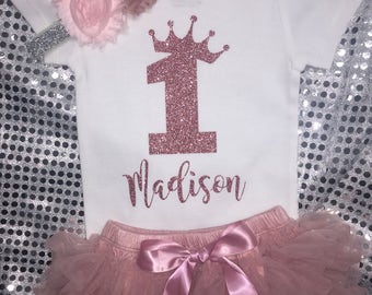 Girls First Birthday Outfit | Smash Cake | Baby Girl Clothing | 1st Birthday | Big One | Baby Girl first Birthday