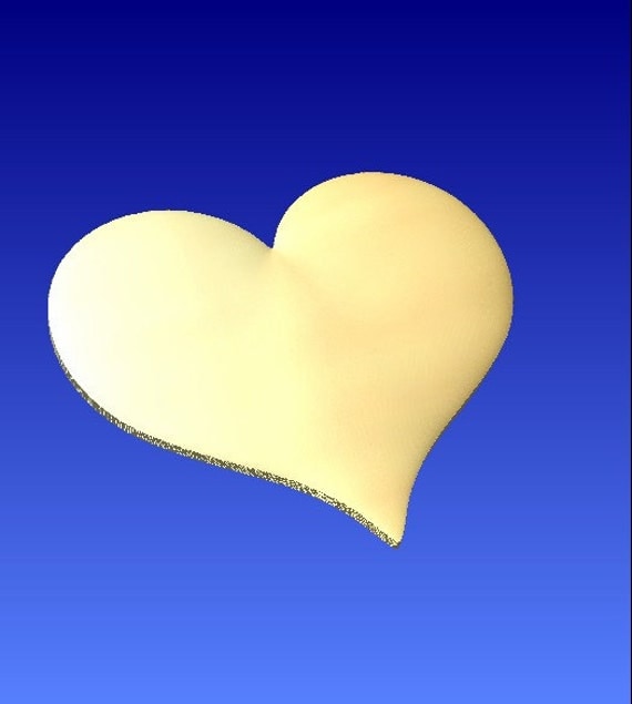 Simple Heart 3d Clipart for cnc projects and wood carving
