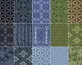 Boro Charm Pack by Parson Gray for Free Spirit Fabrics - 42, 5 inch Precut Fabric Squares