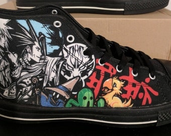Final Fantasy Sneakers - Gamer Gifts - Final Fanasty Converse Style High Top Shoes
