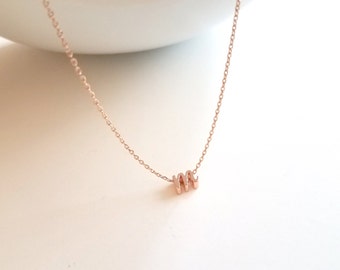 Lower case Initial Necklace, Rose gold Cursive initial Necklace, Graduation gifts, Custom Personalized Bridesmaid Gift, VERY small dainty