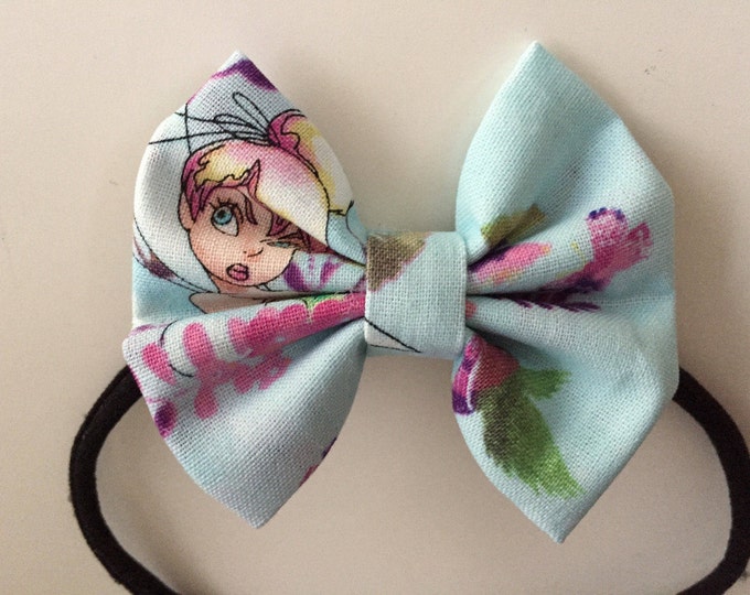 Tinker Bell fabric hair bow