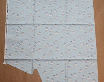 Fabric remnant - find the narwhals - michael miller