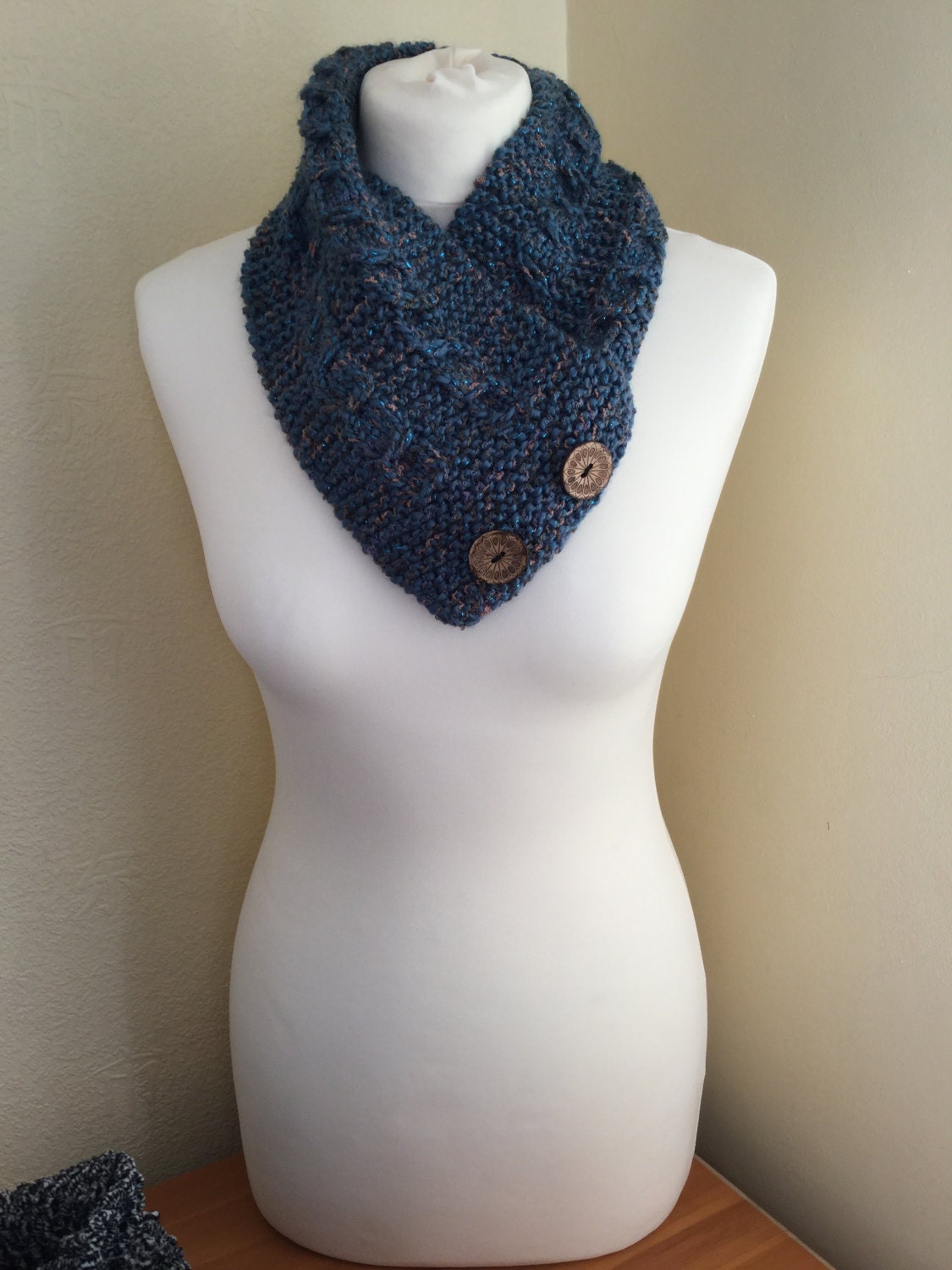 Gorgeous Blue Short Neck Scarf Great For Everyday Use