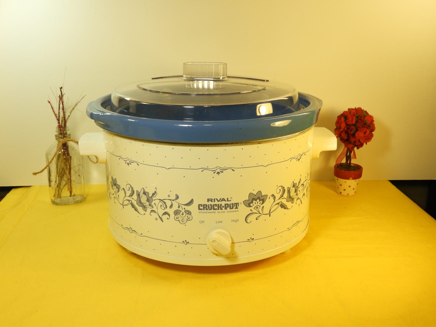 Vintage Rival Blue 3355 CrockPot, Rival 5 Quart CrockPot, Retro