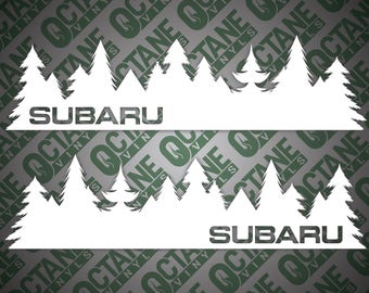 Subaru Decal Custom Vinyl Forest Silhouette Graphic Door or