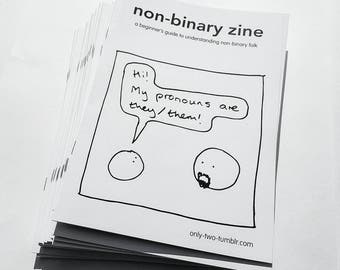 Non-binary Zine by only-two comics - lgbtq non binary genderqueer trans transgender comic 101 pronoun pronouns they queer lgbt coming out