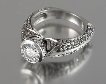 The COUNTESS Moissanite 14k white gold Engagement Ring (sizes 4 to 7)