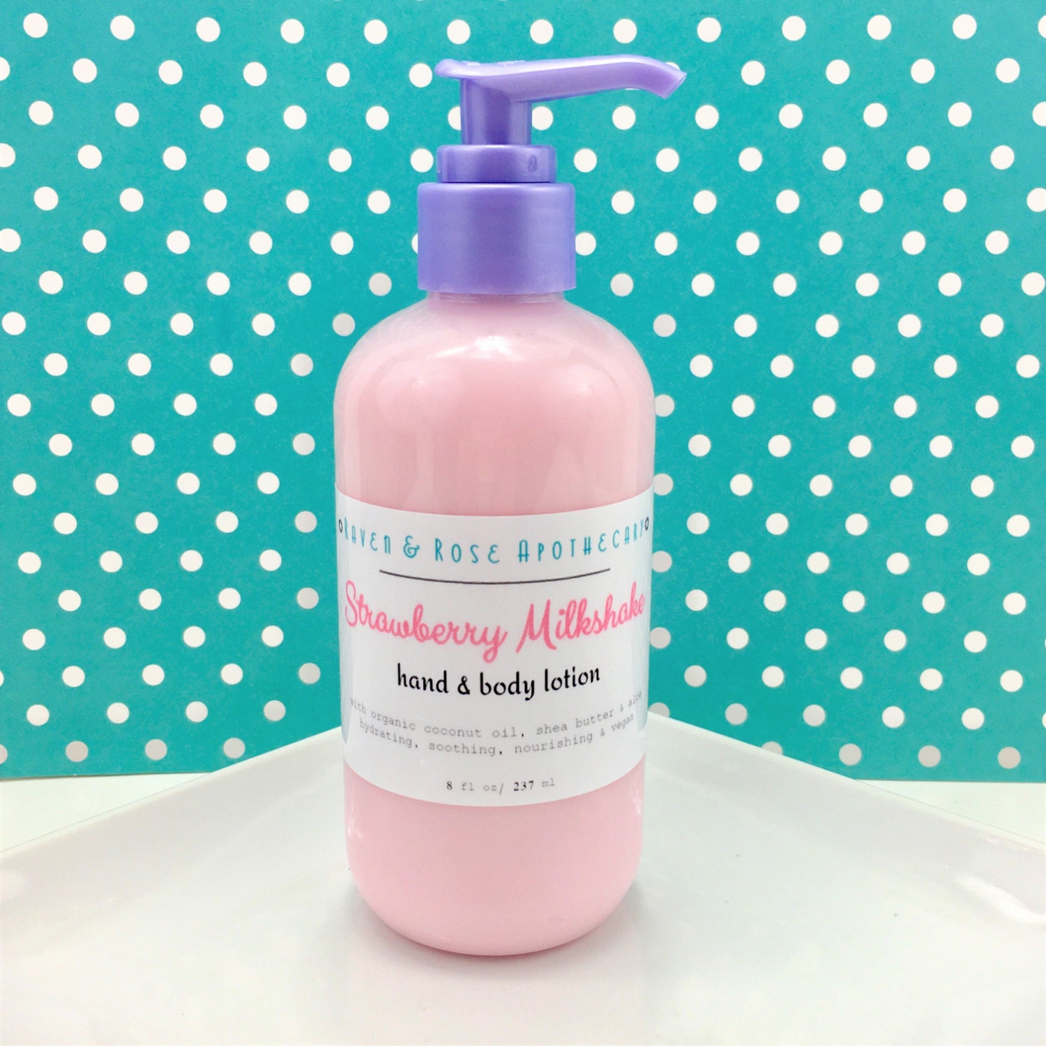CLEARANCE SALE// STRAWBERRY Milkshake Hand and Body Lotion // Vegan Organic Coconut Oil and