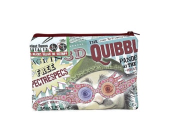 CHOOSE SIZE Harry Potter Quibbler Zipper Pouch / Luna Lovegood Spectrespecs / Make Up or Coin Pouch