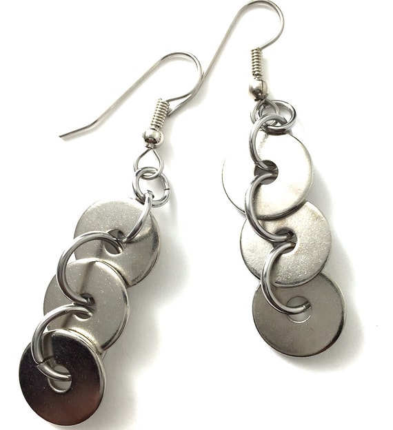 Items similar to Dangle Drop Earring Geometric Hardware Jewelry