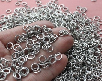 16 Gauge Jump Rings, 100 Solid Aluminum, 5.07mm ID, Saw Cut, Dark Silver Lsrge Charm Connectors