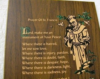 Wood Plaque Vintage Religious Plaque Now I by VintagePlusCrafts