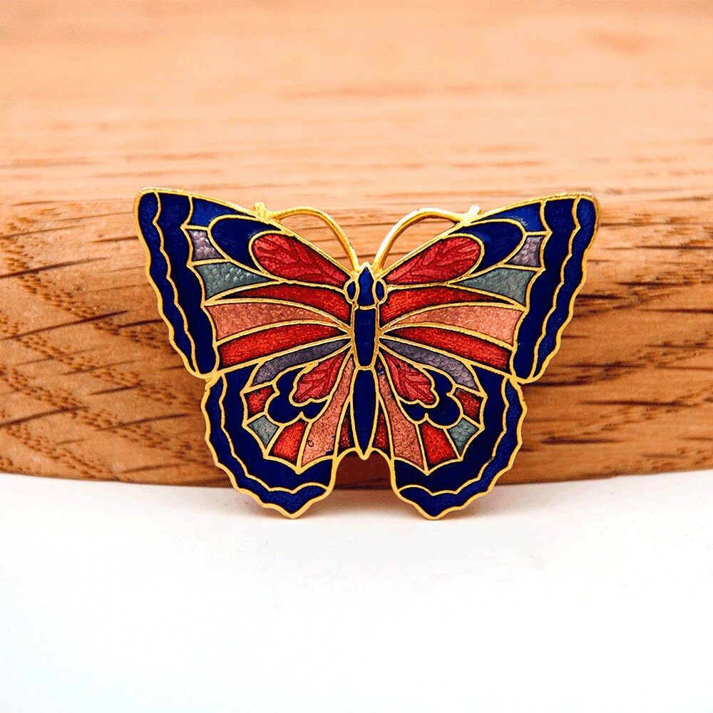Butterfly Scarf Clip Vintage Scarf Rings Cloisonne Scarf