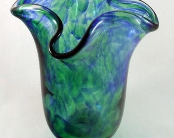 Blue and Green Swirl Vase