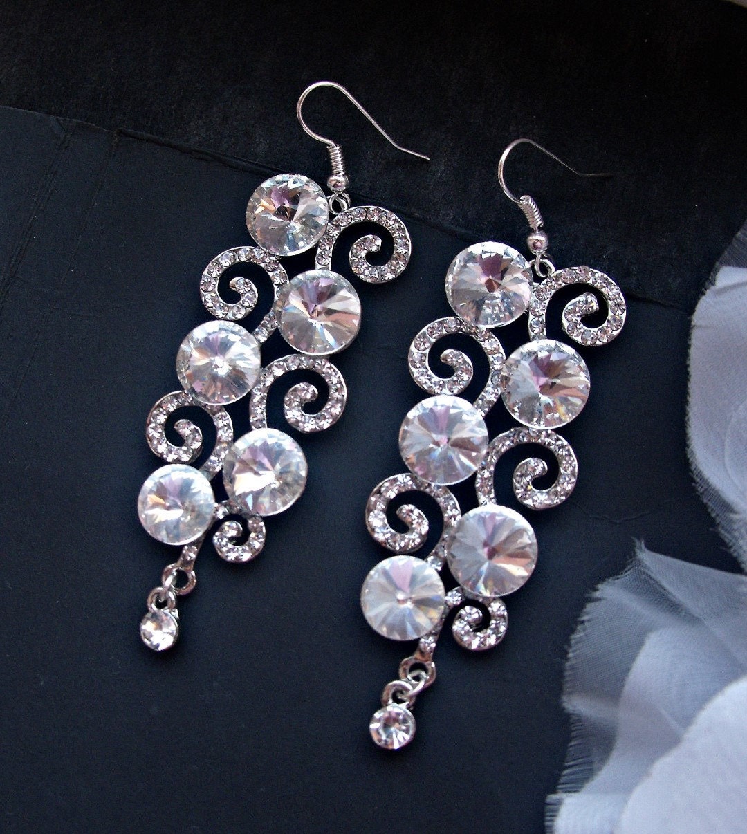 Crystal Bridal Earrings Wedding Rhinestone Earrings 1367