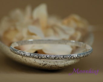 Floral Sterling Silver Bangle Bracelet - Tendril and Vine Bridal Bracelet - Silver Flower Bridesmaid Bracelet - Silver Nature Inspired