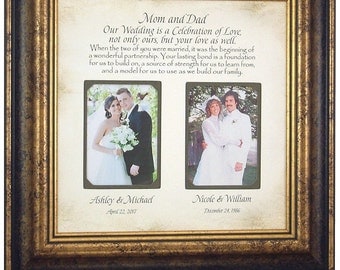 Parent wedding gift, custom photo mat, Parent wedding gift frame, Parent gift , wedding cake topper love, 16x16