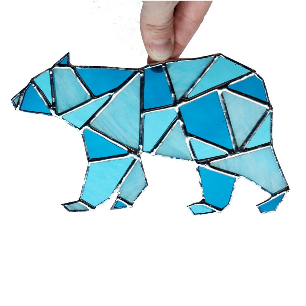 Polar Bear Stained Glass Suncatcher by AwesomeSauceDesigns on Etsy