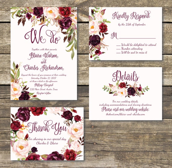 Printed Wedding Invitation Printed Wedding Invitation