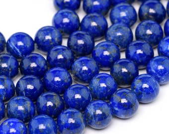 8MM Lapis Lazuli Beads Genuine Afghanistan Lapis Grade AAA Natural Gemstone Round Loose Beads 16" BULK LOT 1,3,5,10 and 50 (100188-272)