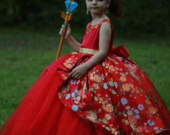 Disney Elena costume, Elena of Avalor dress, Disney Princess Dress, Princess costume, Flower girl dress