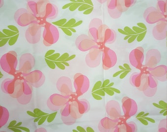 Pink and Peach Flowers on White background