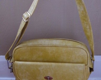 Vintage Samsonite Silhoutte Travel Bag Mottled Yellow Vinyl Overnight Bag Carry On