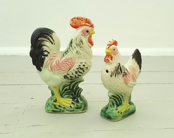 Vintage Chicken Rooster Salt and Pepper Shakers