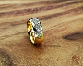 Top Quality TUNGSTEN Ring,18K GP 8mm Doctor Who Time Lord Design High Polish Dome
