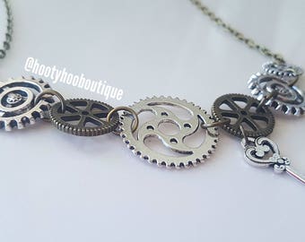 Statement Necklace Steam Punk Necklace Bronze Proms Chunky Necklace