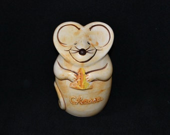 Vintage Ceramic Mouse Cheese Jar