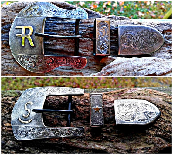 Ranger Belt Buckle 3 Piece Custom Belt by BluegrassEngraving