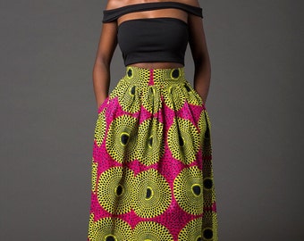 Ankara maxi skirt | Etsy