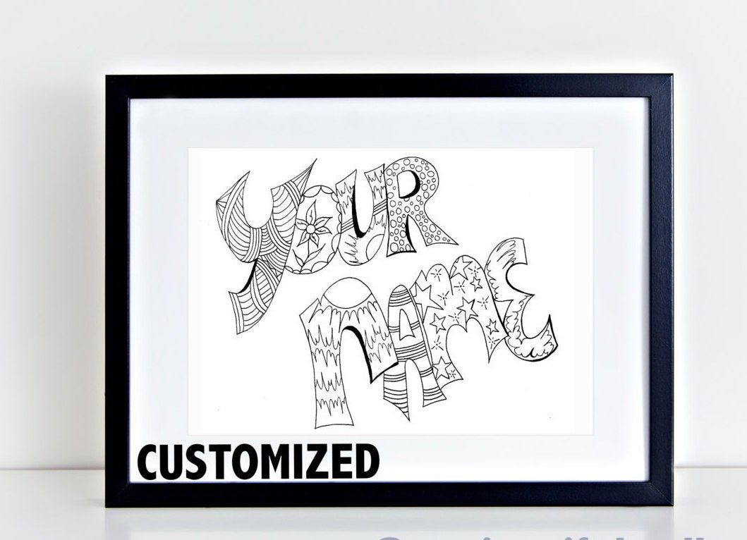 Color Your Name Print YOUR NAME CUSTOMIZED by StevieDoodles