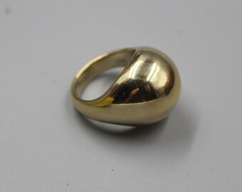 14K Gold Ring Solid 14K Yellow Gold Dome Ring Estate Jewelry from Charmhuntress X103