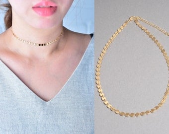 Coin Choker, Gold Coin Choker, Silver Coin Choker, Tattoo Choker Necklace, Bohemian Layering Necklace, Boho Jewelry, Bohemian Choker